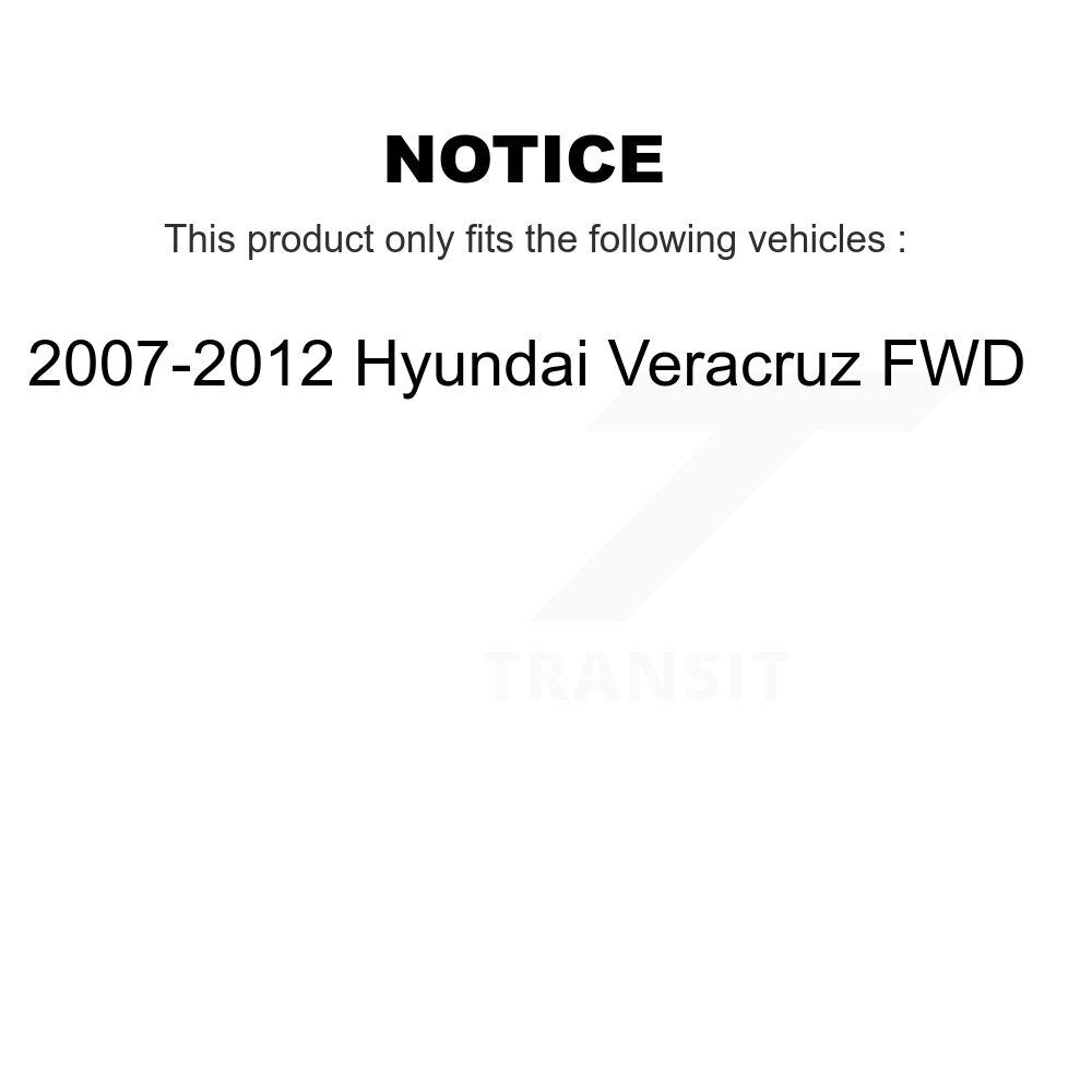 Kit de plaquettes de rotor de frein, roulement de moyeu avant et arrière (10 pièces) pour Hyundai Veracruz FW