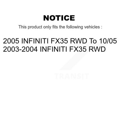 Ensemble de roulement de moyeu avant, Kit de plaquettes de frein à disque revêtues pour INFINITI FX35 RW