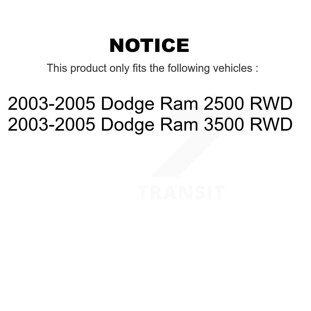 Kit de plaquettes de Rotor de frein, roulement de moyeu avant, pour Dodge Ram 2003 2005 2500 3500 RW