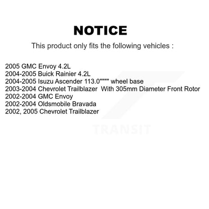Kit de plaquettes de Rotor de frein enduit de roulement de moyeu avant, pour GMC envoyé Chevrolet Trailblaze