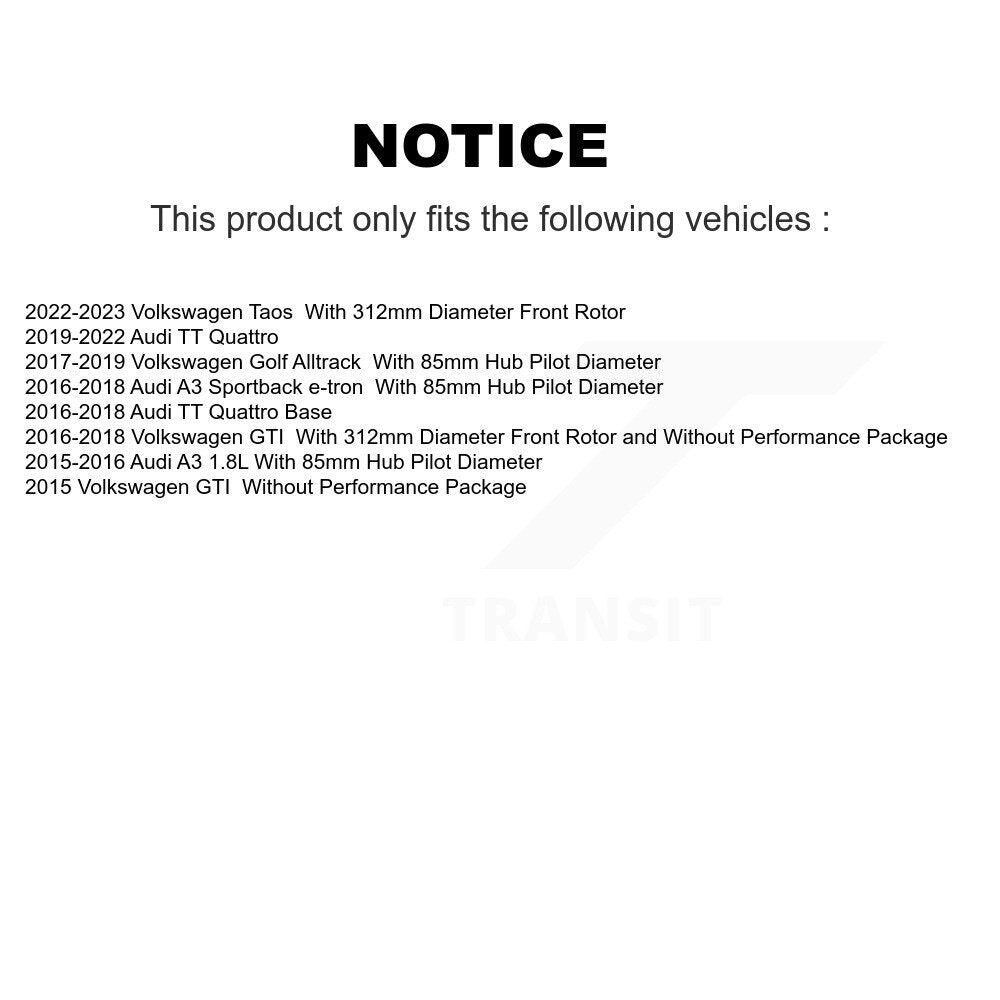 Kit de plaquettes de Rotor de frein, roulement de moyeu avant, pour Volkswagen Taos GTI Golf Alltrack Aud