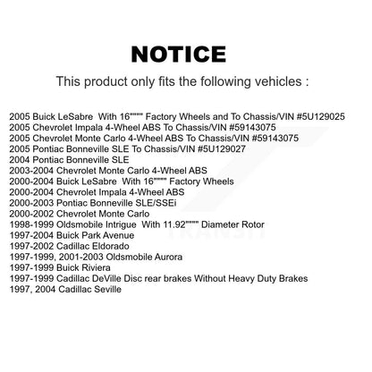 Kit de Rotor et de plaquettes de frein, roulement de moyeu avant, pour Chevrolet Impala Buick LeSabre Mont