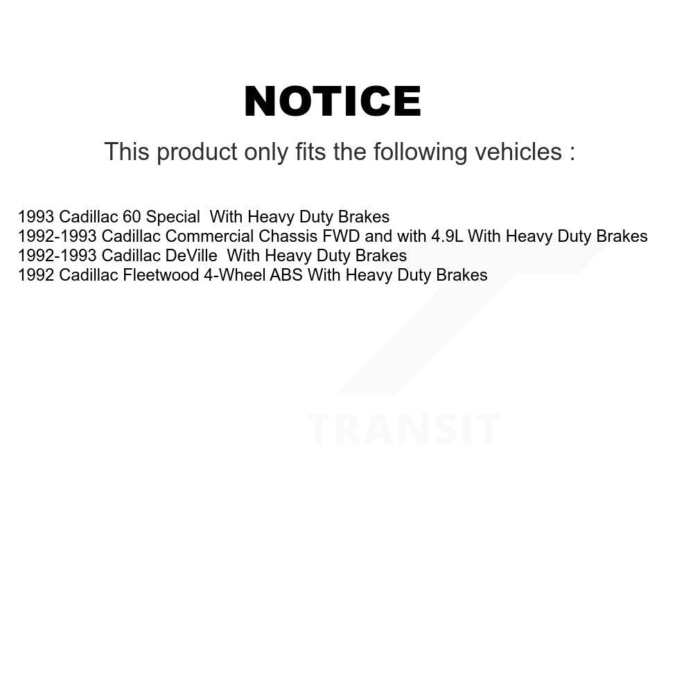 Kit de plaquettes de Rotor de frein, roulement de moyeu avant, pour Cadillac DeVille Fleetwood 60 Specia