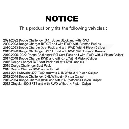 Kit de plaquettes de Rotor de frein, roulement de moyeu avant, pour Dodge Charger Challenger Chrysler 30