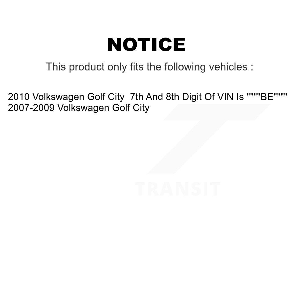 Ensemble de roulements de moyeu avant, Rotor de frein à disque et Kit de plaquettes pour Volkswagen Golf Cit