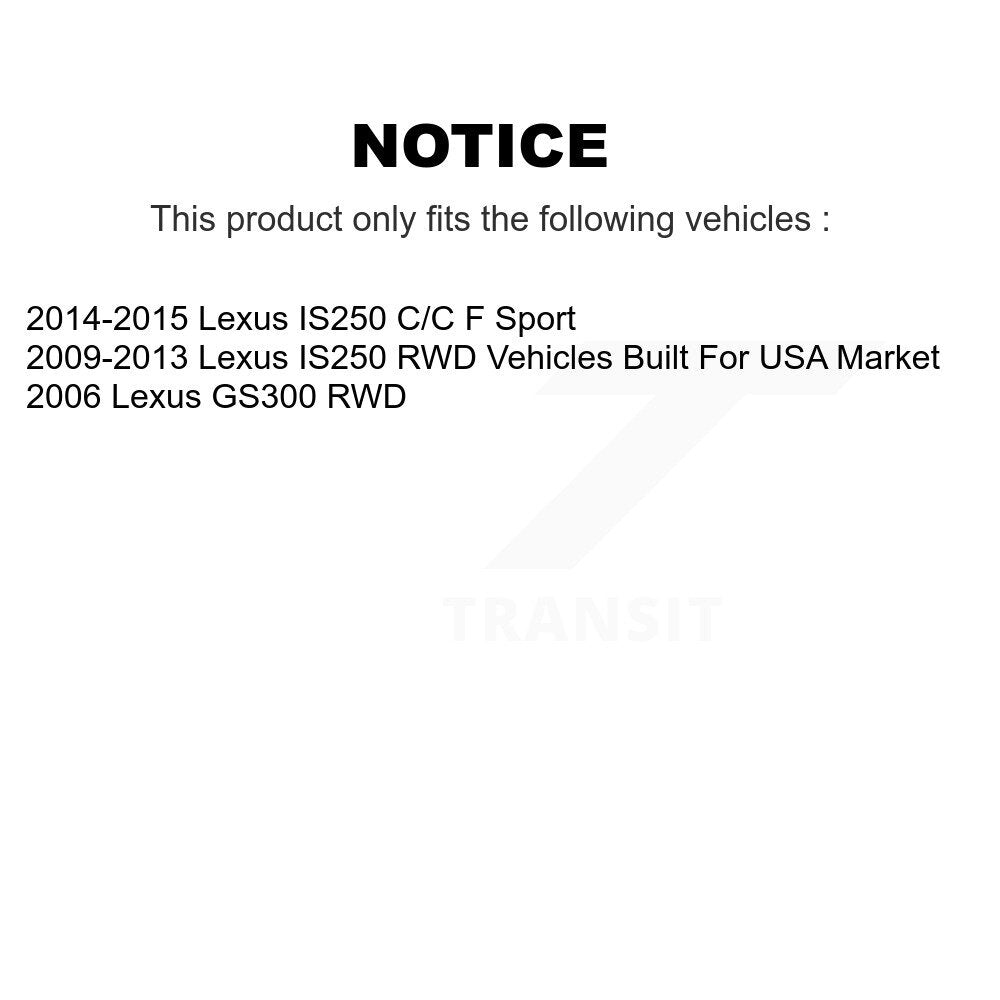 Kit de plaquettes de Rotor de frein à disque, ensemble de roulements de moyeu avant (5 pièces) pour Lexus IS250 GS30