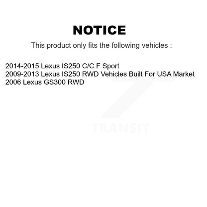 Kit de plaquettes de Rotor de frein à disque, ensemble de roulements de moyeu avant (5 pièces) pour Lexus IS250 GS30