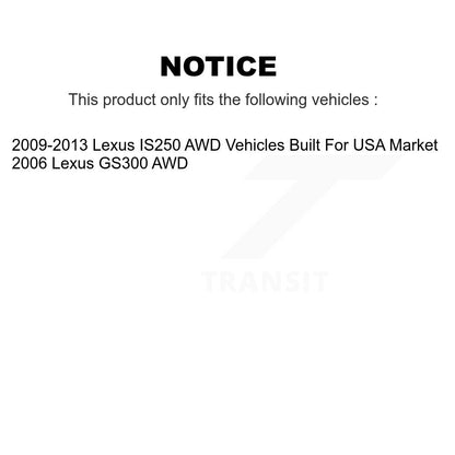 Ensemble de roulement de moyeu avant, Rotor de frein et Kit de plaquettes (5 pièces) pour Lexus IS250 GS300 AW