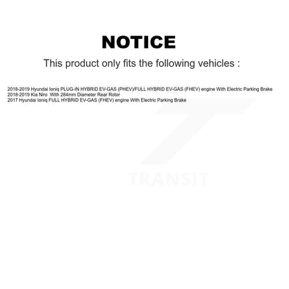 Kit de Rotor et de plaquettes de frein, roulement de moyeu avant et arrière (10 pièces) pour Hyundai Ioniq Kia Nir