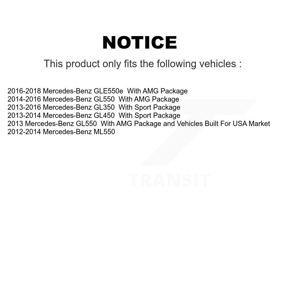 Kit de Rotor et de plaquettes de frein enduits de roulement de moyeu avant, pour Mercedes-Benz ML550 GLE550