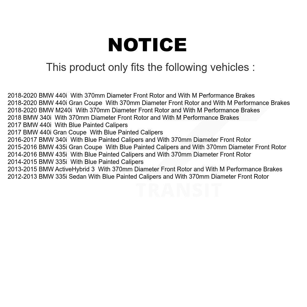 Kit de plaquettes de Rotor de frein enduit de roulement de moyeu avant, pour BMW 335i 435i M240i 340i 440i
