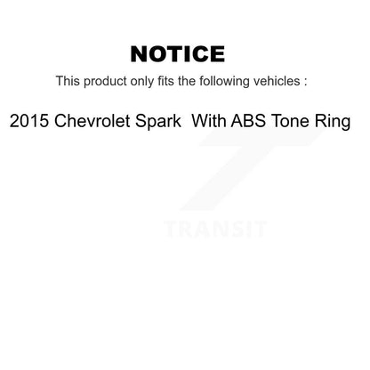 Kit de rotors et plaquettes de frein à disque, roulement de moyeu avant et arrière (10 pièces) pour Chevrolet Spar