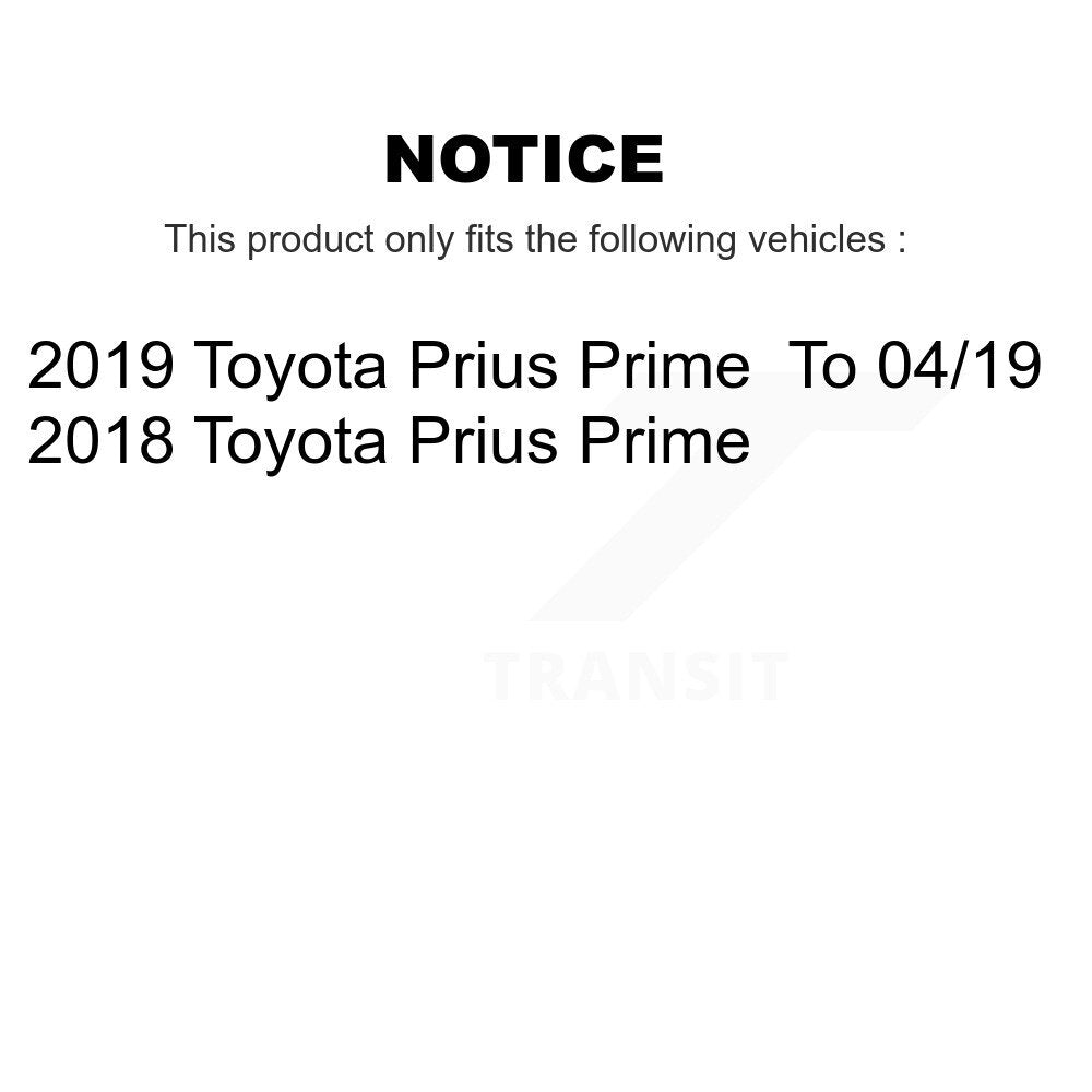 Kit de plaquettes de rotor de frein enduites de roulement de moyeu avant et arrière (10 pièces) pour Toyota Prius Prim
