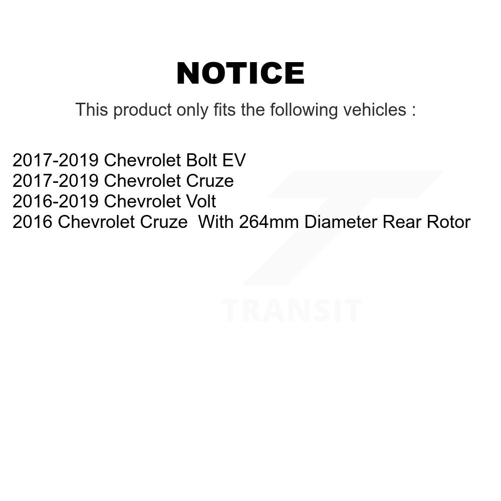 Kit de plaquettes de rotor de frein, roulement de moyeu avant et arrière (10 pièces) pour Chevrolet Cruze Vol