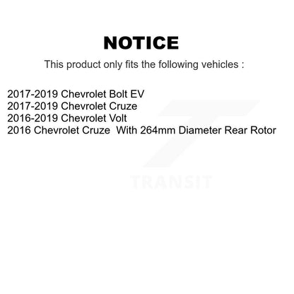 Kit de plaquettes de Rotor de frein, roulement de moyeu avant et arrière (10 pièces) pour Chevrolet Cruze Volt Bol
