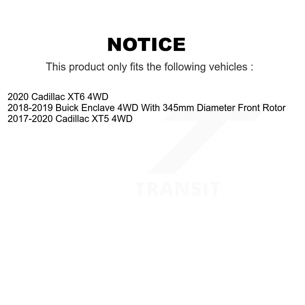 Kit de plaquettes de Rotor de frein, roulement de moyeu avant et arrière (10 pièces) pour Cadillac XT5 Buick Enclav