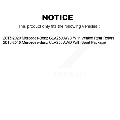 Kit de plaquettes de rotor de frein, roulement de moyeu avant et arrière (10 pièces) pour Mercedes-Benz GLA25