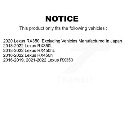 Kit de plaquettes de Rotor de frein, roulement de moyeu avant, fente percée, pour Lexus RX350 RX450h RX350