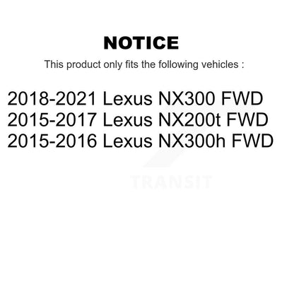 Kit de plaquettes de rotor de frein enduites de roulement de moyeu avant et arrière (10 pièces) pour Lexus NX300 NX200