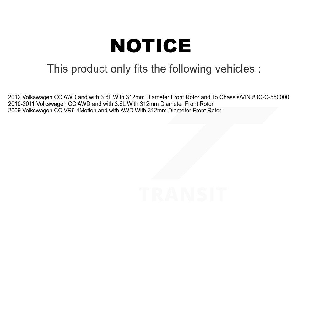 Kit de plaquettes de rotor de frein à disque revêtues de roulement de moyeu avant et arrière (10 pièces) pour Volkswagen C