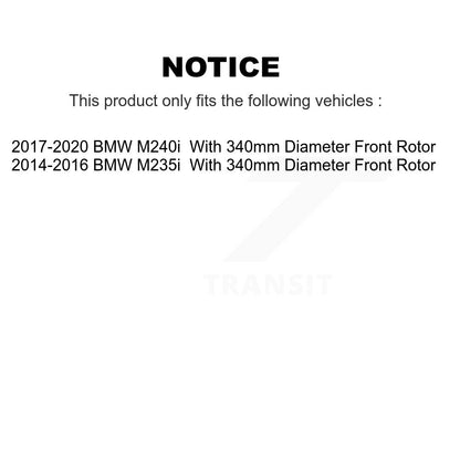 Kit de patins de rotor de frein à disque enduit de roulement de moyeu avant et arrière (10 pièces) pour BMW M240