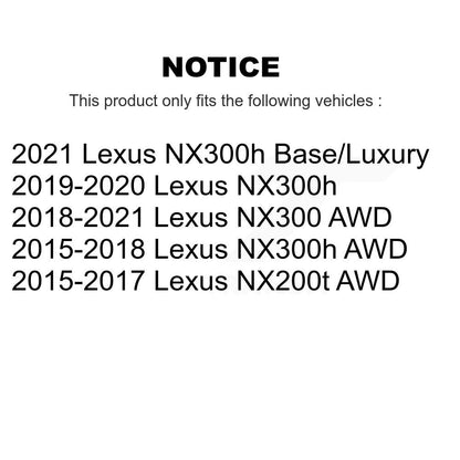 Kit de plaquettes de rotor de frein enduites de roulement de moyeu avant et arrière (10 pièces) pour Lexus NX300 NX200