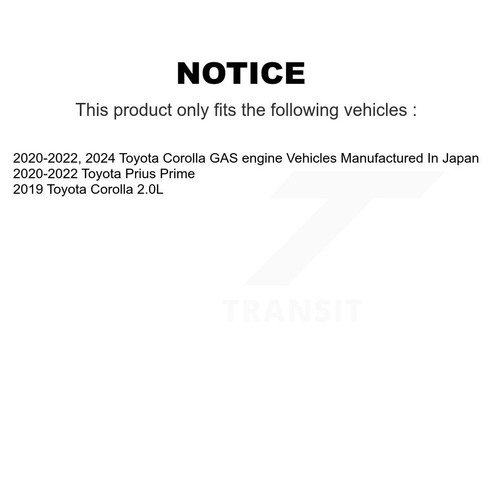 Ensemble de roulement de moyeu avant, Rotor de frein et Kit de plaquettes pour Toyota Corolla Prius Prim