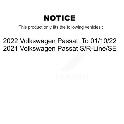 Ensemble de roulements de moyeu avant, Rotors et plaquettes de frein à disque, Kit pour Volkswagen Passat