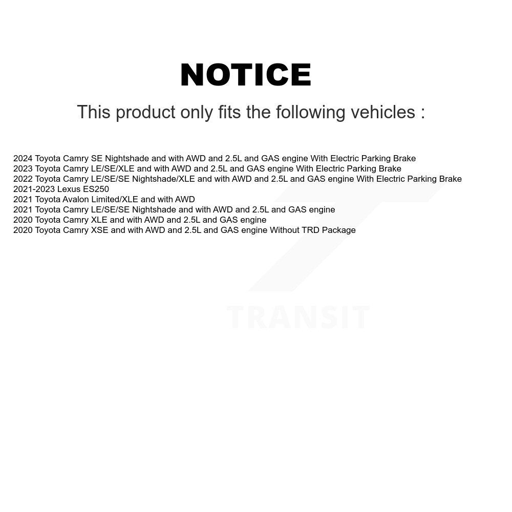 Kit de Rotor et de plaquettes de frein, roulement de moyeu avant et arrière (10 pièces), pour Toyota Camry Lexus ES25