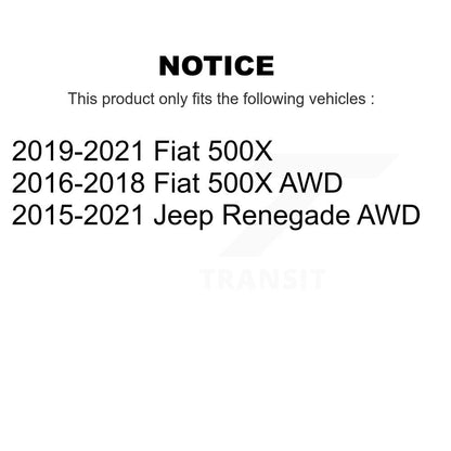 Kit de plaquettes de rotor de frein enduites de roulement de moyeu avant et arrière (10 pièces) pour Jeep Renegade Fia