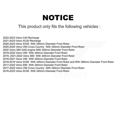 Kit de plaquettes de Rotor de frein, roulement de moyeu avant, pour Volvo XC60 XC90 S60 XC40, recharge