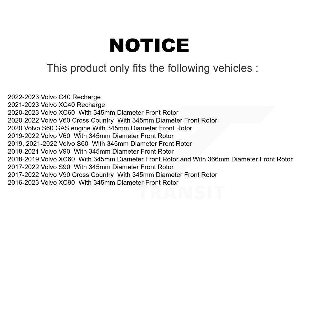 Kit de plaquettes de Rotor de frein, roulement de moyeu avant, pour Volvo XC60 XC90 S60 XC40 Recharge V6