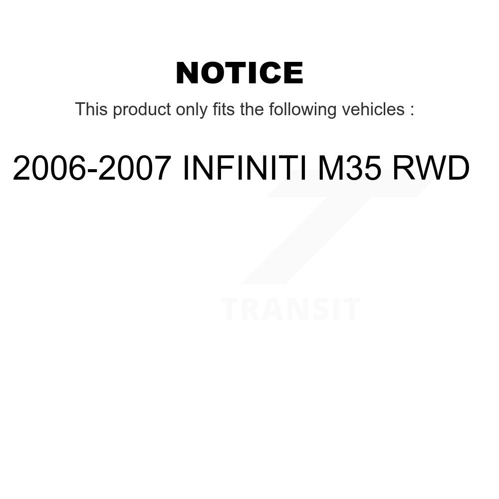 Kit de rotors et plaquettes de frein revêtus de roulement de moyeu avant et arrière (10 pièces) pour INFINITI M35 RW