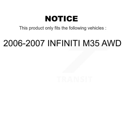 Kit de plaquettes de rotor de frein, roulement de moyeu avant et arrière (10 pièces) pour INFINITI M35 AW 2006 – 2007