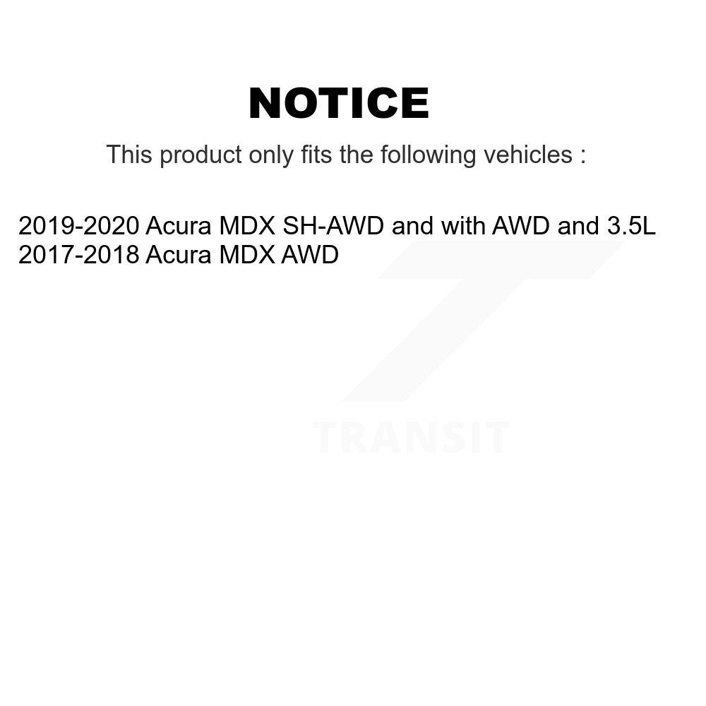 Kit de rotors et plaquettes de frein à disque revêtus de roulement de moyeu avant et arrière (10 pièces) pour Acura MD
