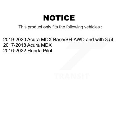 Kit de Rotor et plaquettes de frein à disque revêtu de roulement de roue avant, pour Honda Pilot Acura MD