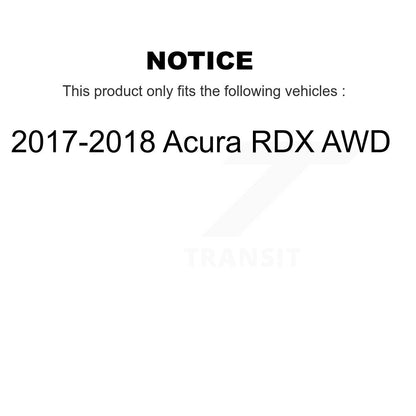 Kit de plaquettes de rotor de frein revêtues de roulement de moyeu avant et arrière (10 pièces) pour Acura RDX AW 17-18