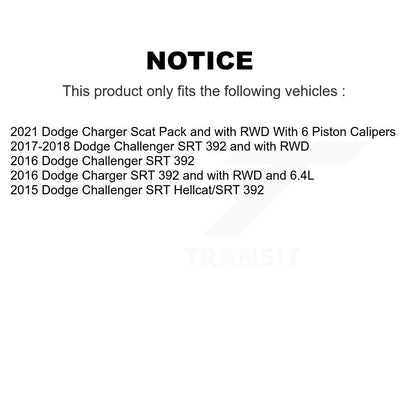 Kit de plaquettes de Rotor de frein, ensemble de roulements de moyeu avant, pour Dodge Challenger Charge