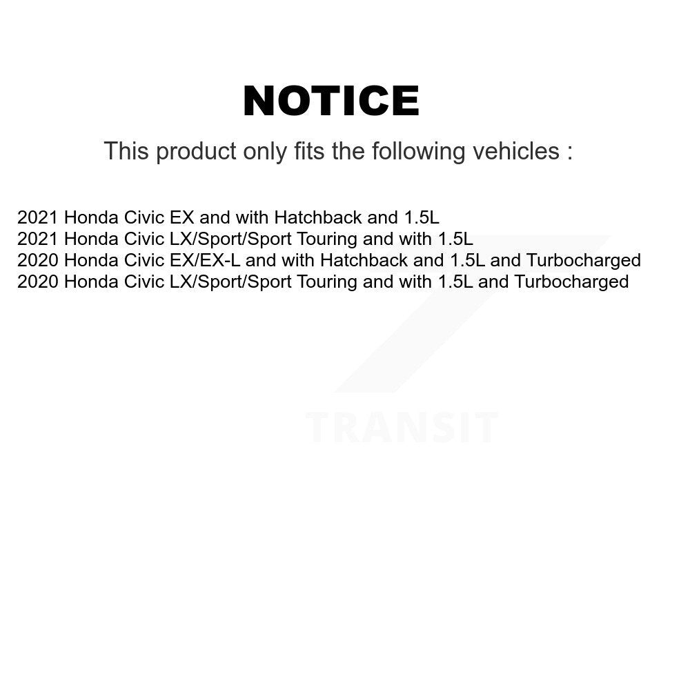 Kit de rotors et plaquettes de frein à disque revêtus de roulement de moyeu avant et arrière (10 pièces) pour Honda Civi