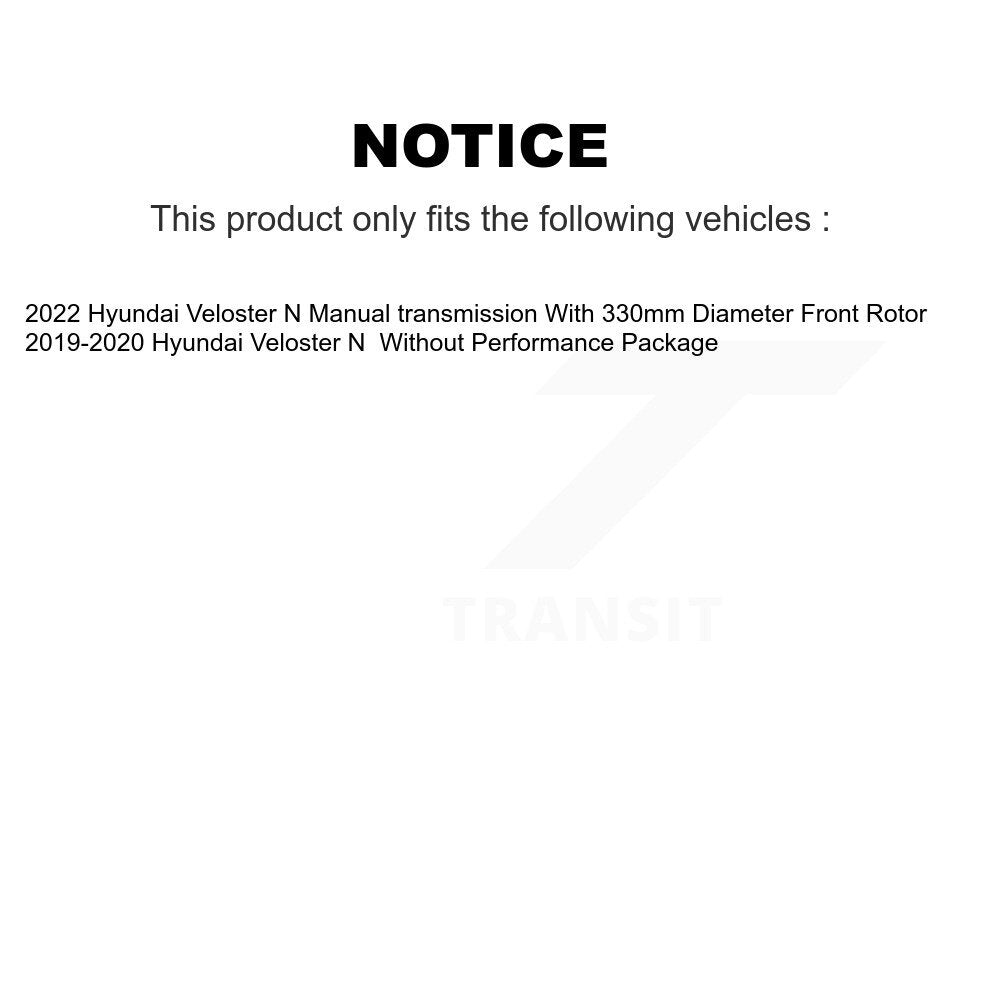 Ensemble de roulement de moyeu avant, Rotor de frein enduit et Kit de plaquettes pour Hyundai Veloster