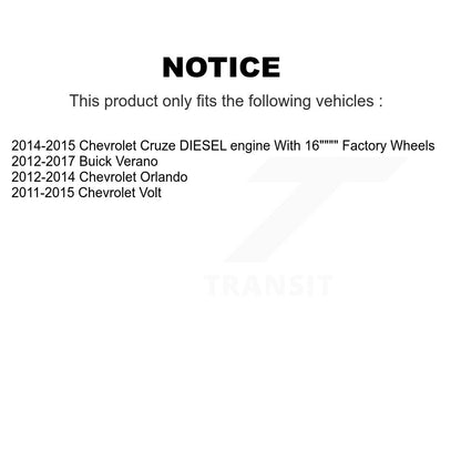 Kit de plaquettes de Rotor de frein, roulement de moyeu avant, fente de perçage, pour Chevrolet Cruze Buick Vol