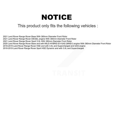 Kit de Rotor et de plaquettes de frein à disque revêtu de roulement de roue avant, pour Land Rover Range Spor