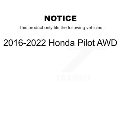 Kit de plaquettes de rotor de frein, roulement de moyeu avant et arrière (10 pièces) pour Honda Pilot AW 2016 – 2022