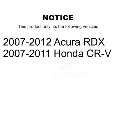 Kit de rotors et plaquettes de frein à disque de roulement de roue avant pour Honda CR-V Acura RDX