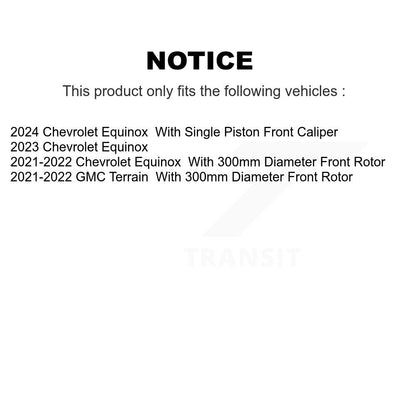 Kit de plaquettes de Rotor de frein, roulement de moyeu avant, fente de perçage, pour Chevrolet Equinox GM