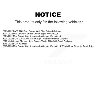 Kit de plaquettes de Rotor de frein, roulement de moyeu avant, pour Mini Cooper Countryman BMW X2 Clubma
