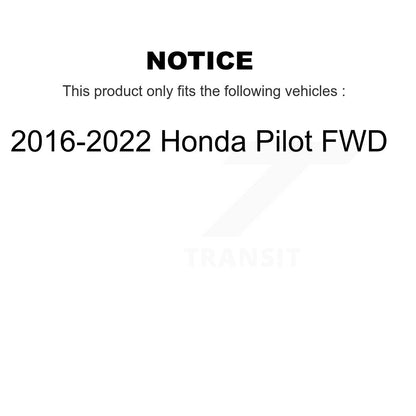 Kit de plaquettes de rotor de frein, roulement de moyeu avant et arrière (10 pièces) pour Honda Pilot FW 2016 – 2022