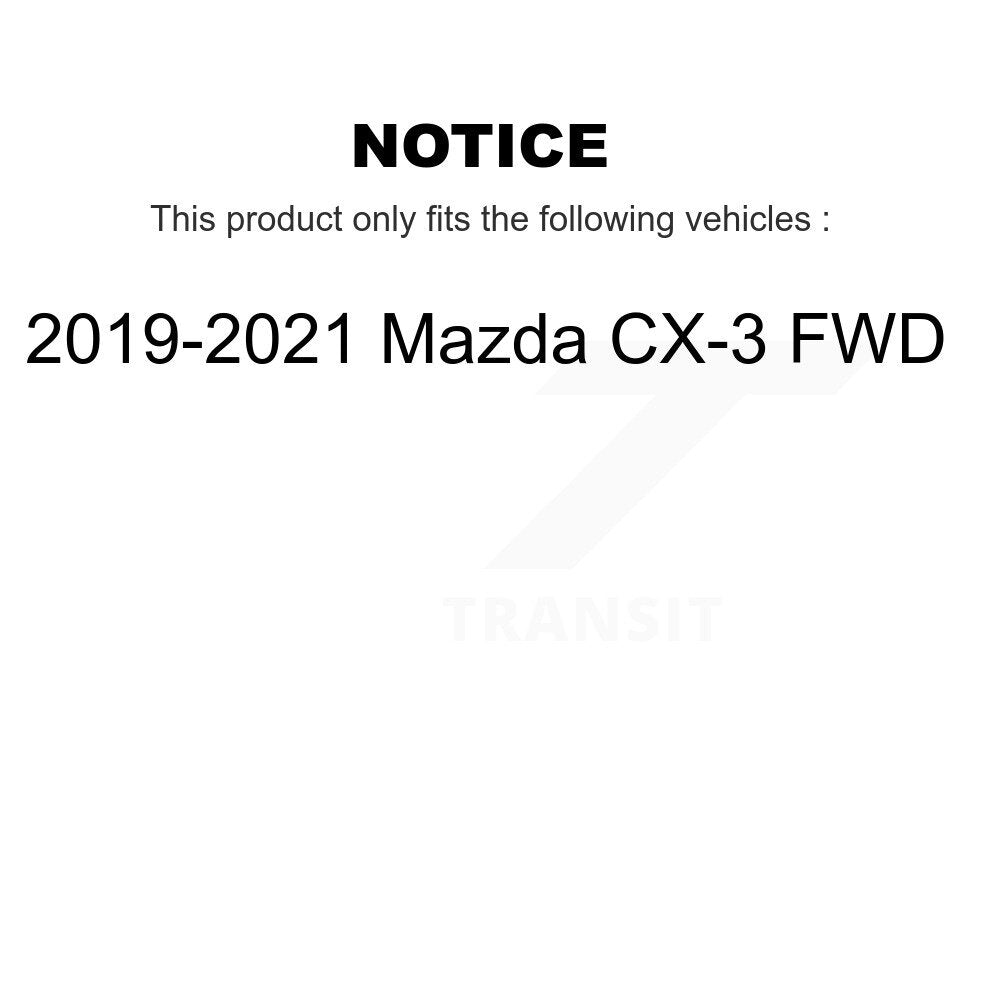 Kit de rotor et de plaquettes de frein avec roulement de moyeu avant et arrière (10 pièces) pour Mazda CX-3 FW 2019 – 2021