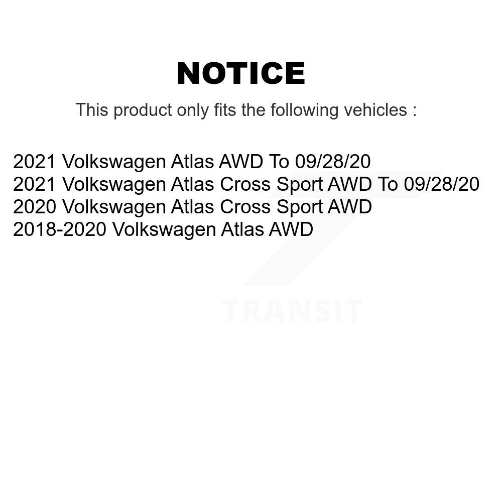 Kit de plaquettes de Rotor de frein, roulement de moyeu avant et arrière (10 pièces) pour Volkswagen Atlas Cross AW