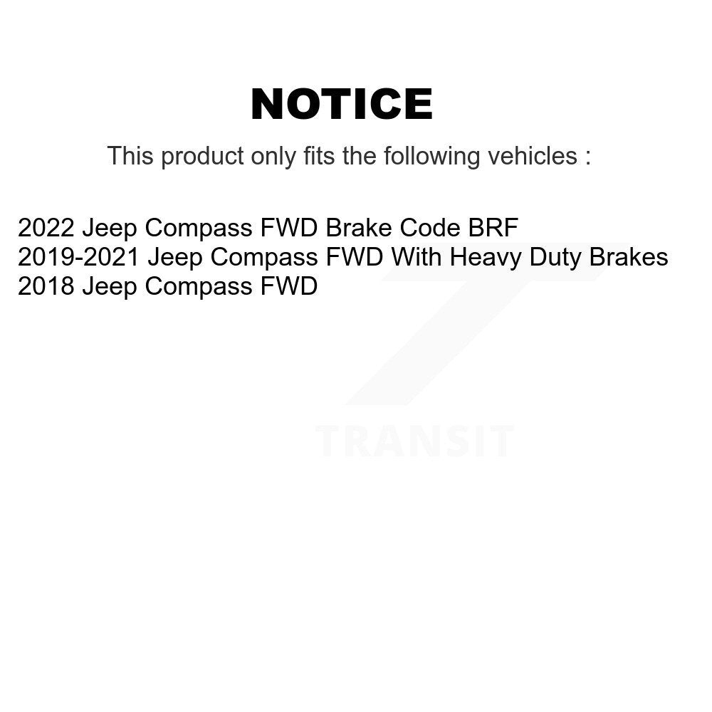 Kit de Rotor et plaquettes de frein à disque, roulement de moyeu avant et arrière (10 pièces) pour Jeep Compass FW